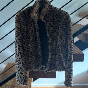Lauren Ralph Lauren Brown Leopard Teddy Jacket